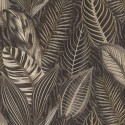 Rasch|Wallpaper ethnic style large black white leaves|Wallpaper