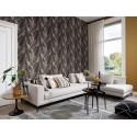 Rasch|Papier peint style ethnique grandes feuilles noir et blanc|Papier Peint