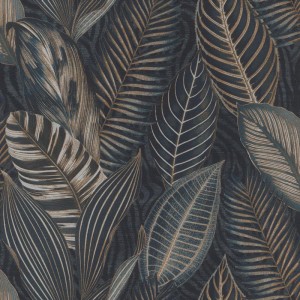 Casamance|Wallpaper luxury palm leaves gold and violet metallic|Wallpaper