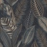 Rasch|Wallpaper ethnic style large blue gold leaves|Wallpaper