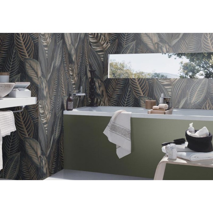 Rasch|Tapete Ethno-Stil große Blätter blau gold|Tapeten