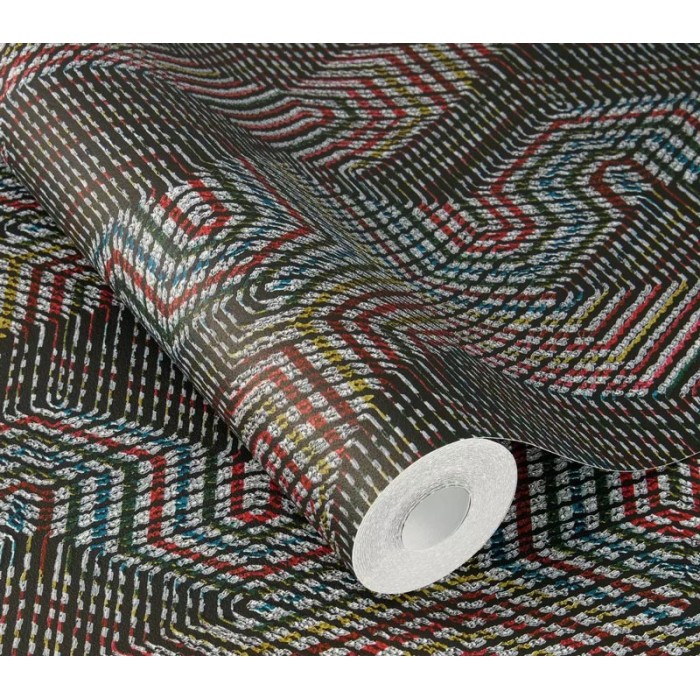 Papel pintado estilo étnico efecto textil multicolor - Rasch African Queen III 751925