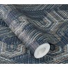 Rasch|Papel pintado estilo étnico efecto textil azul|Étnico