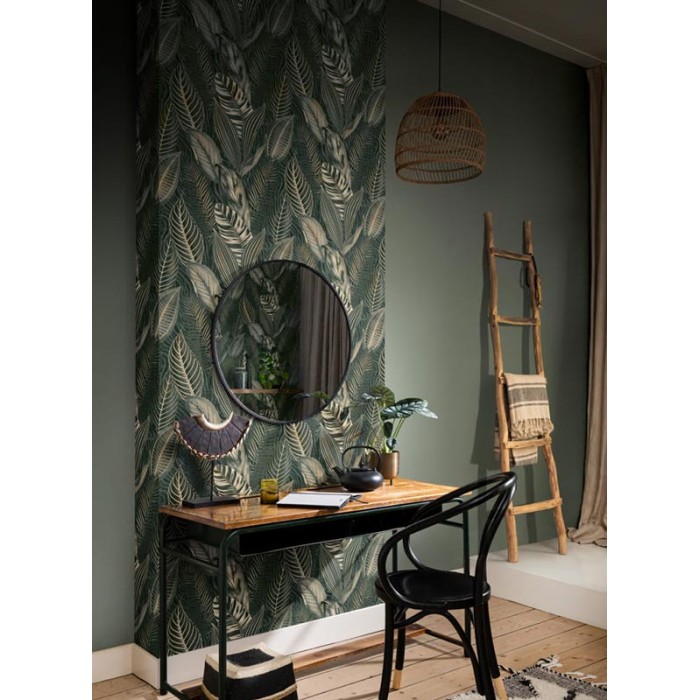 Rasch|Wallpaper imitation leather green|Skin Imitation