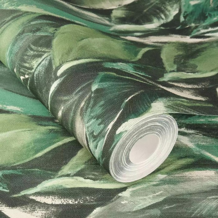 Rasch|Wallpaper green elongated large leaves|Floral