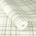 Rasch|Papier peint carreaux écossais blanc et vert|Carreaux