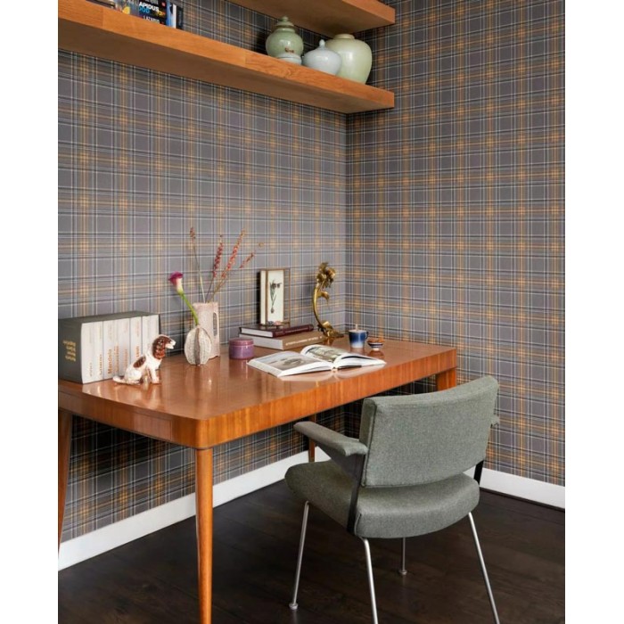 Rasch|Wallpaper tartan Scottish gray|Checkered