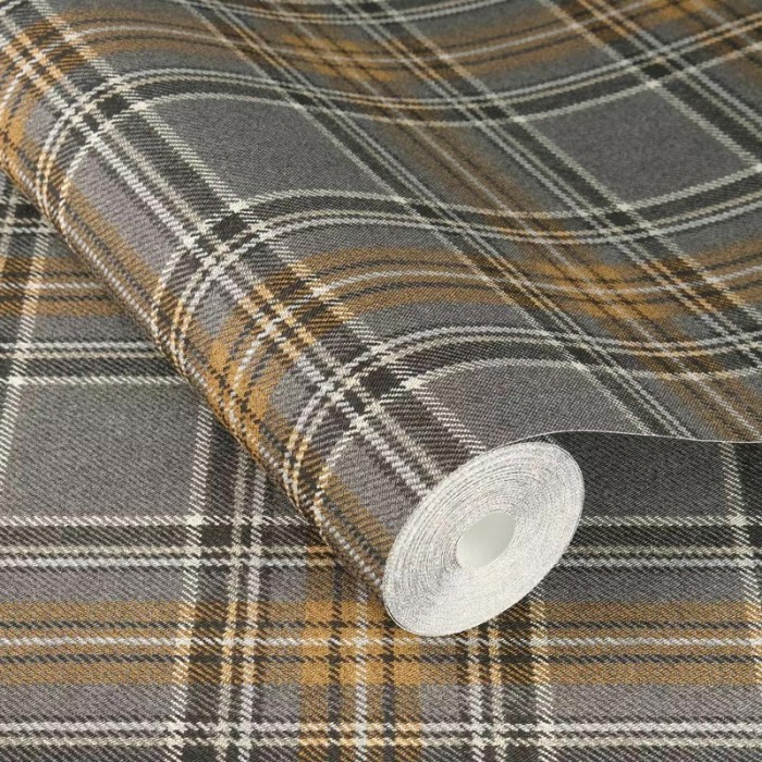 Rasch|Tapete Tartan Schottenmuster grau|Karos