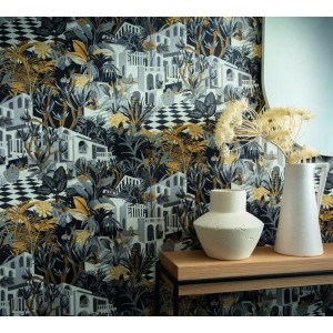 Casamance|Wallpaper overlapping flowers violet|Wallpaper 2