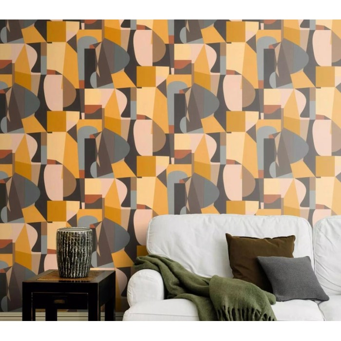 Rasch|Papel pintado retro amarillo estilo vintage|Retro