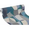 Rasch|Papier peint rétro bleu et vert moderne|Rétro
