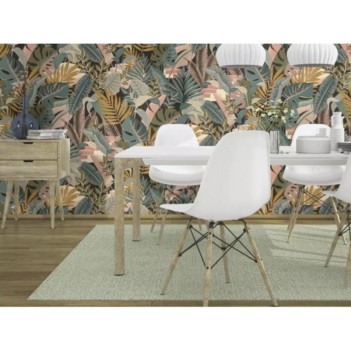 Papel pintado tropical hojas grandes exóticas verdes - Rasch Tropical House 687804