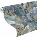 Rasch|Wallpaper tropical large green and purple leaves|Wallpaper