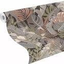 Rasch|Papier peint tropical feuilles exotiques tons gris|Papier Peint