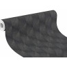 Rasch|Papier peint fibre bambou 3D noir et or élégant|Papier Peint
