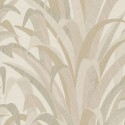 Grandeco|Florale Cumarublätter beige-grün Tapete|Tapeten