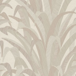 Grandeco|Florale Cumarublätter cremebeige Tapete|Tapeten