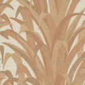 Grandeco|Floral cumaru leaves terracotta wallpaper|Wallpaper