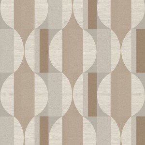 Grandeco|Wooden-effect geometric mustard yellow wallpaper|Retro