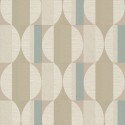 Grandeco|Papier peint géométrique effet bois beige turquoise|Rétro