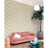 Grandeco|Papier peint géométrique effet bois beige turquoise|Rétro