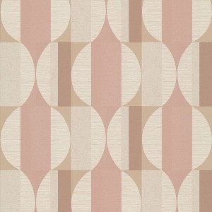 Caselio|Papier peint minimaliste blanc et doré, motif géométrique|Cercles