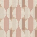 Grandeco|Papel pintado geométrico efecto madera rosado|Retro