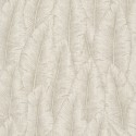 Grandeco|Tropical cumaru leaves white cream wallpaper|Wallpaper