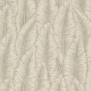 Grandeco|Tropische Cumarublätter gelb-mustard Tapete|Modern