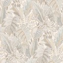Grandeco|Papel pintado floral plantas exóticas tonos beige|Tropical