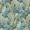 Grandeco|Papier peint floral plantes exotiques bleu turquoise|Tropical