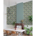Grandeco|Papier peint floral plantes exotiques bleu turquoise|Tropical