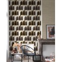 Grandeco|Raffia effect cane beige mouse wallpaper|Raffia Imitation