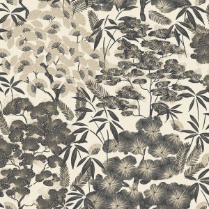 Cristiana Masi|Papier Peint fleurs japonaises vert|Fleurs Japonaises