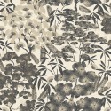 Grandeco|Papier peint oriental fleurs japonaises beige et noir|Oriental