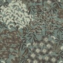 Grandeco|Orientalische japanische Blumen grün Tapete|Modern