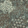 Grandeco|Papel pintado estilo oriental flores japonesas verde|Moderno