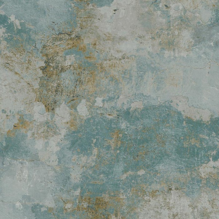 Grandeco|Papel pintado estilo industrial efecto hormigón turquesa|Imitacion Hormigón