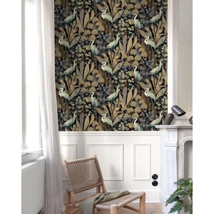 Papeldecor|Große tropische Blätter in Grün und Grau|Tapeten 2