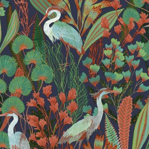 Casadeco|Autumn wallpaper with leaf print in brown tones|Floral