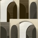 Grandeco|Bauhaus figurativer Stil beige-schwarz Tapete|Figurative