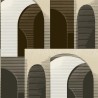 Grandeco|Bauhaus figurative style beige black wallpaper|Figurative