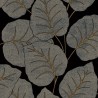 Grandeco|Tropische Pflanzen große Blätter schwarz Tapete|Modern