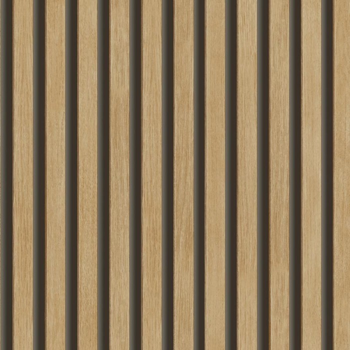 Grandeco|Papel pintado listones madera 3D marrón|Imitacion Madera