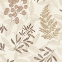Papel pintado otoñal botánico hojas beige - Grandeco Ciara A63902