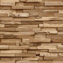 Grandeco|3D wood-effect brown wallpaper|Wood Imitation