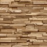 Grandeco|Papier peint effet bois 3D marron|Imitation Bois