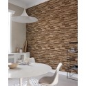 Grandeco|Papier peint effet bois 3D marron|Imitation Bois