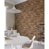Grandeco|3D wood-effect brown wallpaper|Wood Imitation