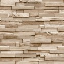 Grandeco|Papel pintado efecto madera 3D beige|Imitacion Madera